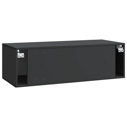 Væghængt TV-skab Sort 98 x 41 x 30 cm Konstrueret træ