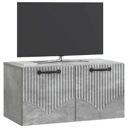 Væghængt TV-skab Betongrå 59,5 x 31 x 30 cm Konstrueret træ