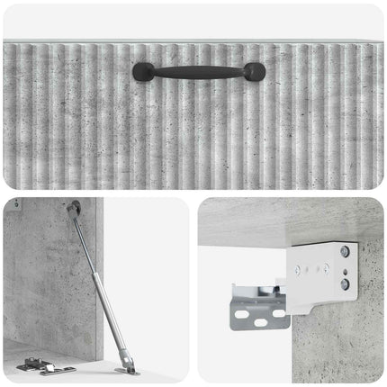 Væghængt TV-skab Betongrå 78,5 x 31 x 30 cm Konstrueret træ
