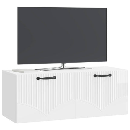 Væghængt TV-skab Vægmonteret Hvid højglans 78,5 x 31 x 30 cm