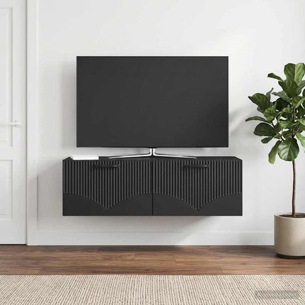 Væghængt TV-skab Sort 98 x 31 x 30 cm Konstrueret træ
