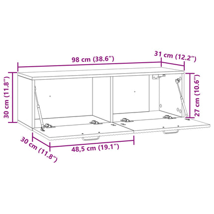 Væghængt TV-skab Sonoma-eg 98 x 31 x 30 cm Konstrueret træ
