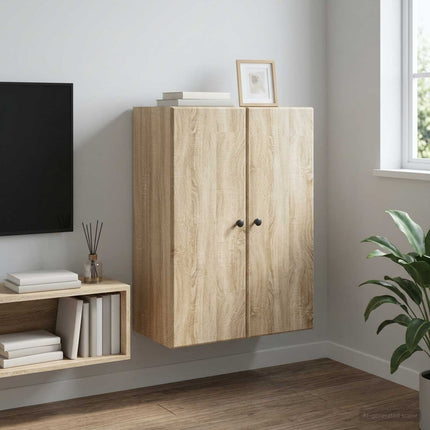 Vægmonteret skab Sonoma-eg 66 x 34,5 x 90 cm Konstrueret træ
