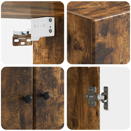 Vægmonteret skab 66 x 34,5 x 90 cm Konstrueret træ Røget eg