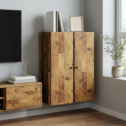 Vægmonteret skab Gammelt træ 66 x 34,5 x 90 cm Konstrueret træ