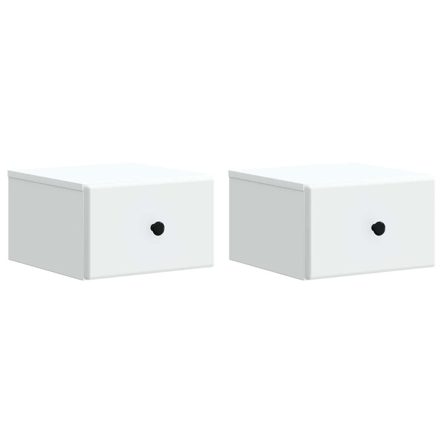 Væghængt Natbord 2 pcs Hvid 34,5 x 33 x 20 cm Konstrueret træ