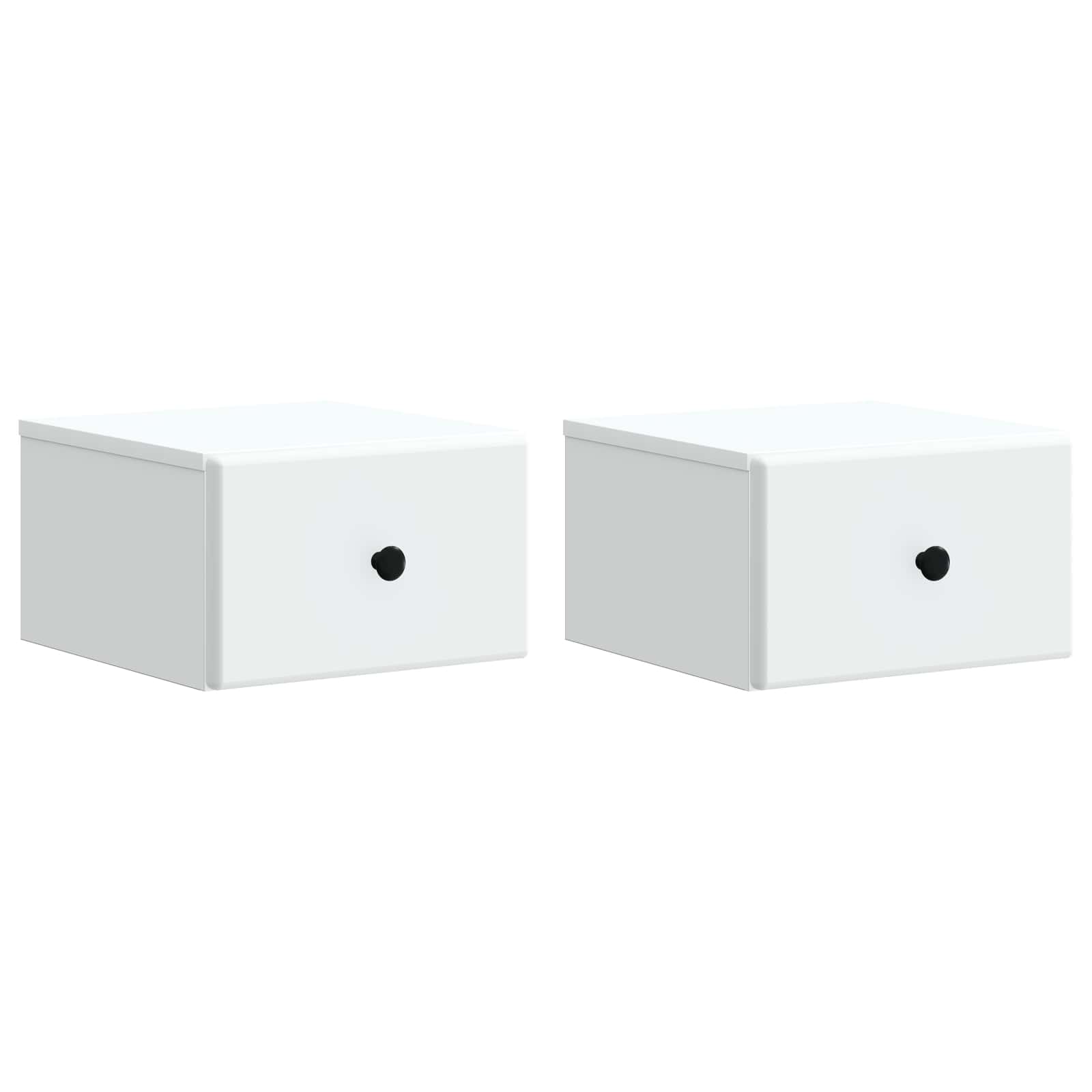 Væghængt Natbord 2 pcs Hvid 34,5 x 33 x 20 cm Konstrueret træ
