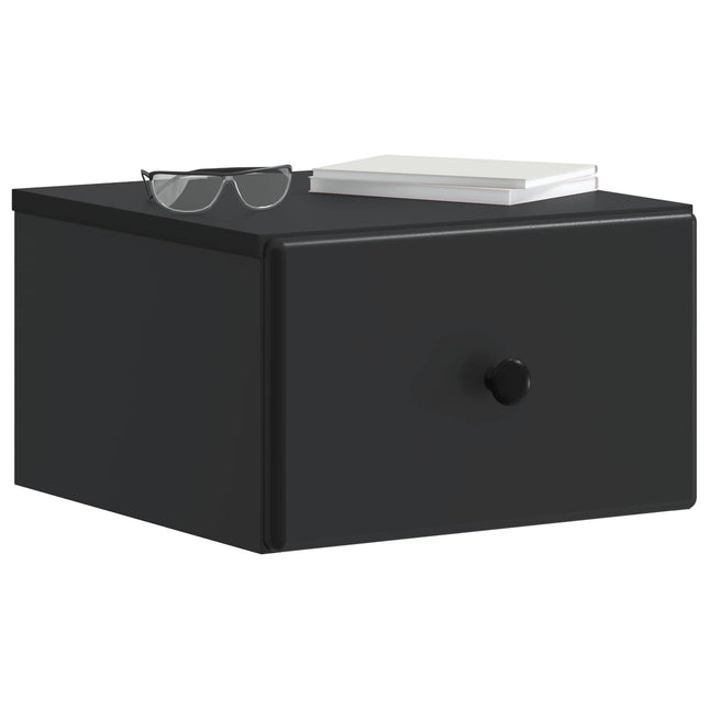 Væghængt Natbord 2 pcs Sort 34,5 x 33 x 20 cm Konstrueret træ