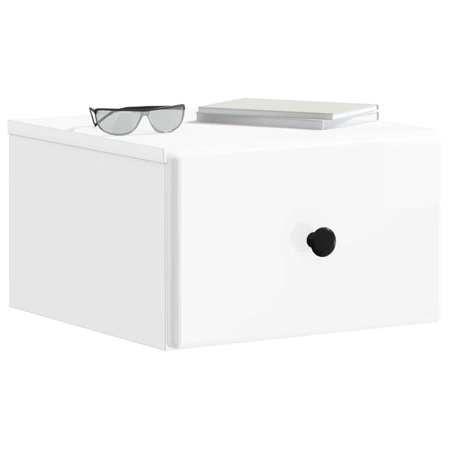 Væghængt Natbord 2 pcs Hvid højglans 34,5 x 33 x 20 cm