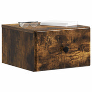 Væghængt Natbord med skuffe 2 pcs Røget eg 34,5 x 33 x 20 cm