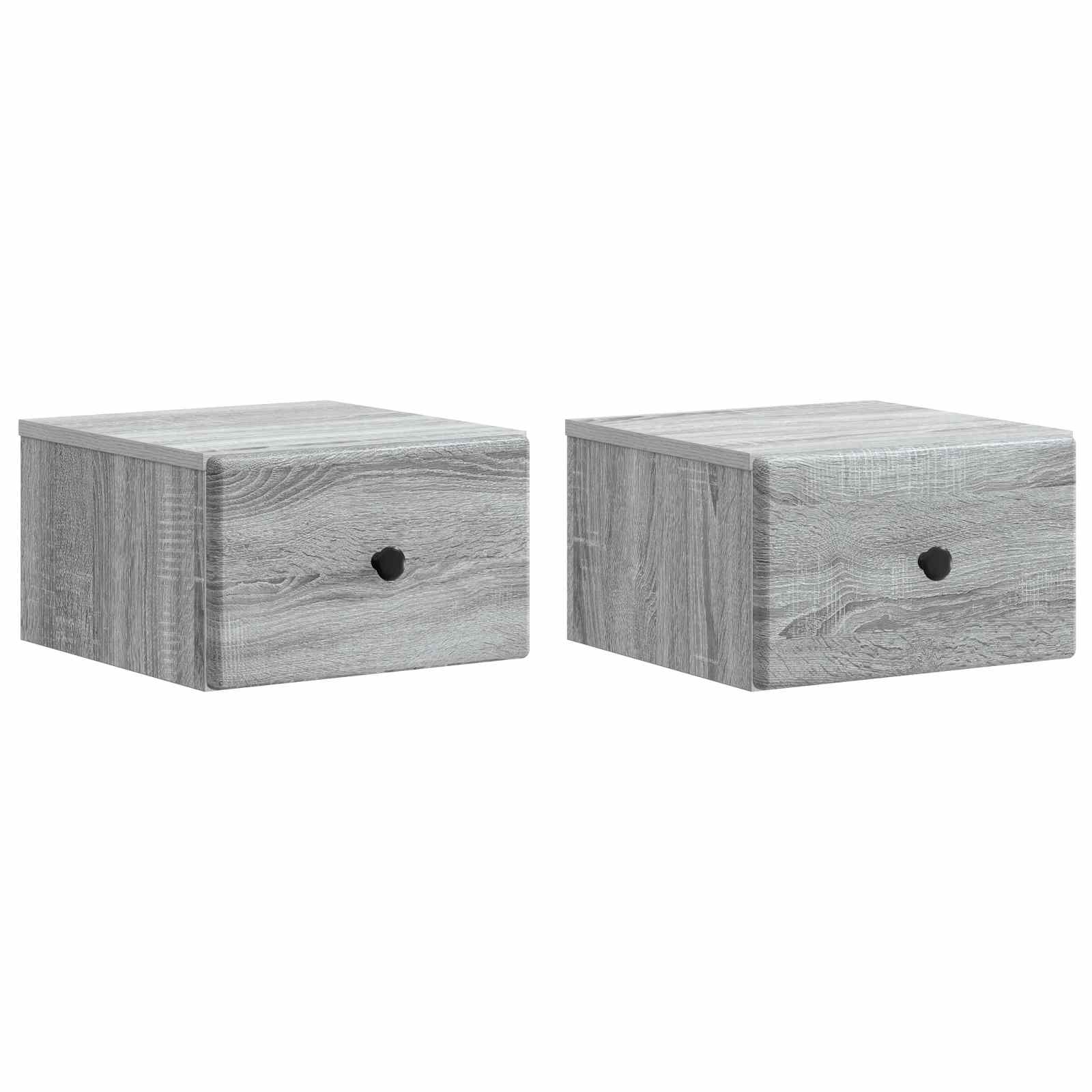 Væghængt Natbord 2 pcs Grå sonoma-eg 34,5 x 33 x 20 cm