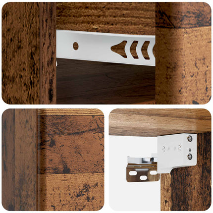 Væghængt Natbord Gammelt træ 34,5 x 33 x 20 cm Konstrueret træ
