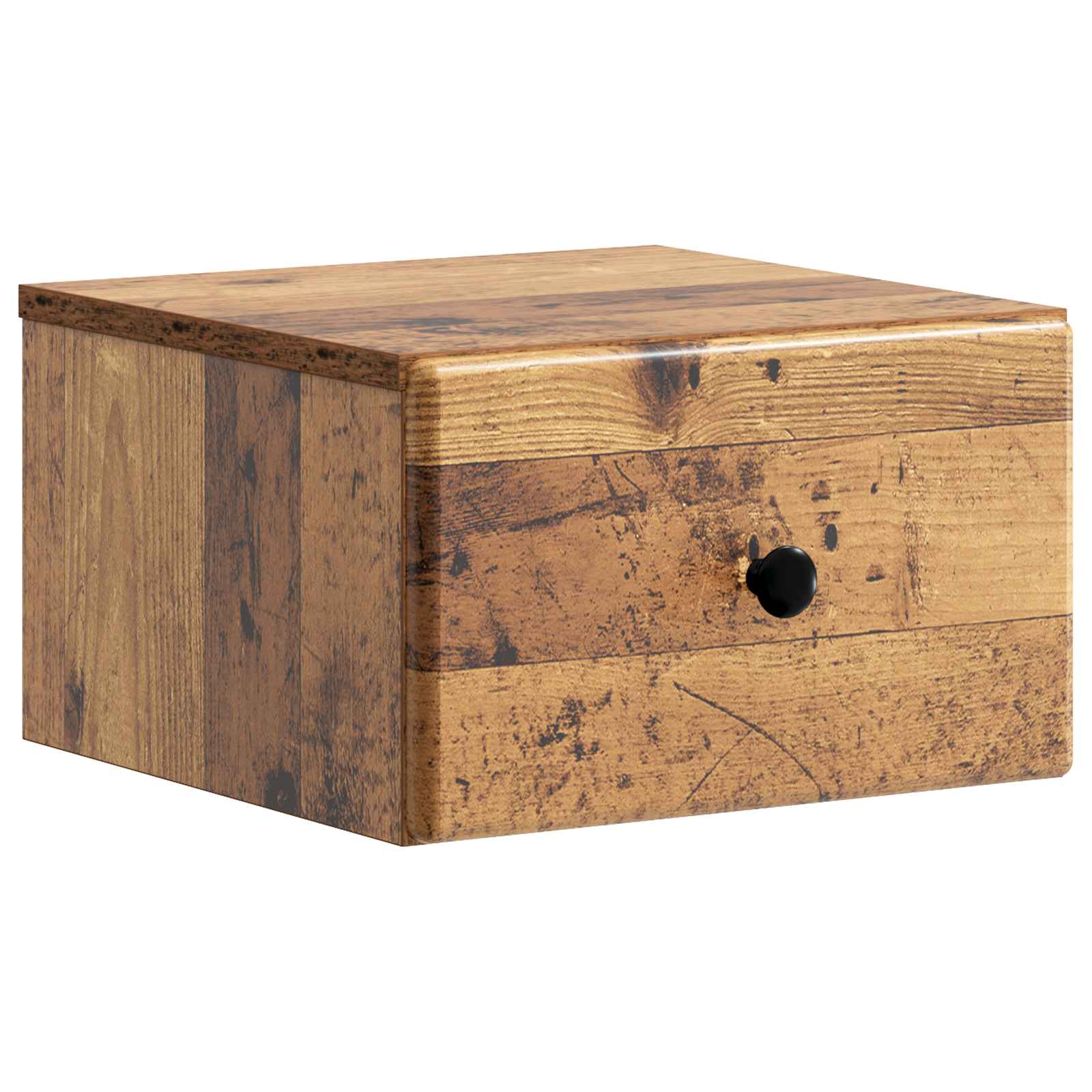Væghængt Natbord Gammelt træ 34,5 x 33 x 20 cm Konstrueret træ