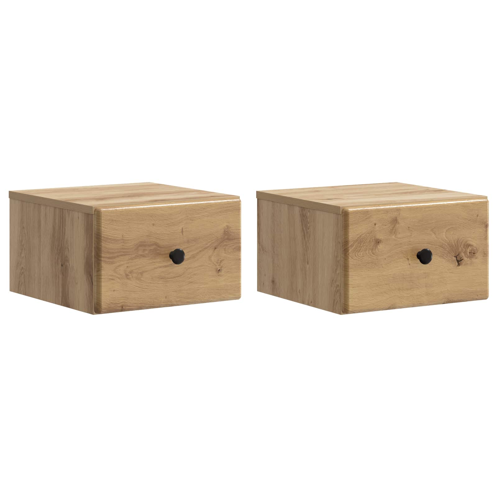 Væghængt Natbord med skuffe 2 pcs Artisan-eg 34,5 x 33 x 20 cm