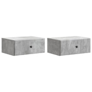 Væghængt Natbord med skuffe 2 pcs Betongrå 49 x 34,5 x 20 cm