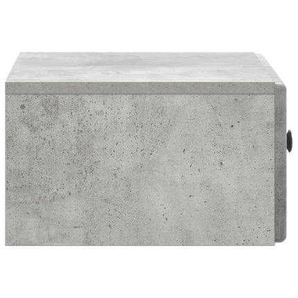 Væghængt Natbord med skuffe 2 pcs Betongrå 49 x 34,5 x 20 cm