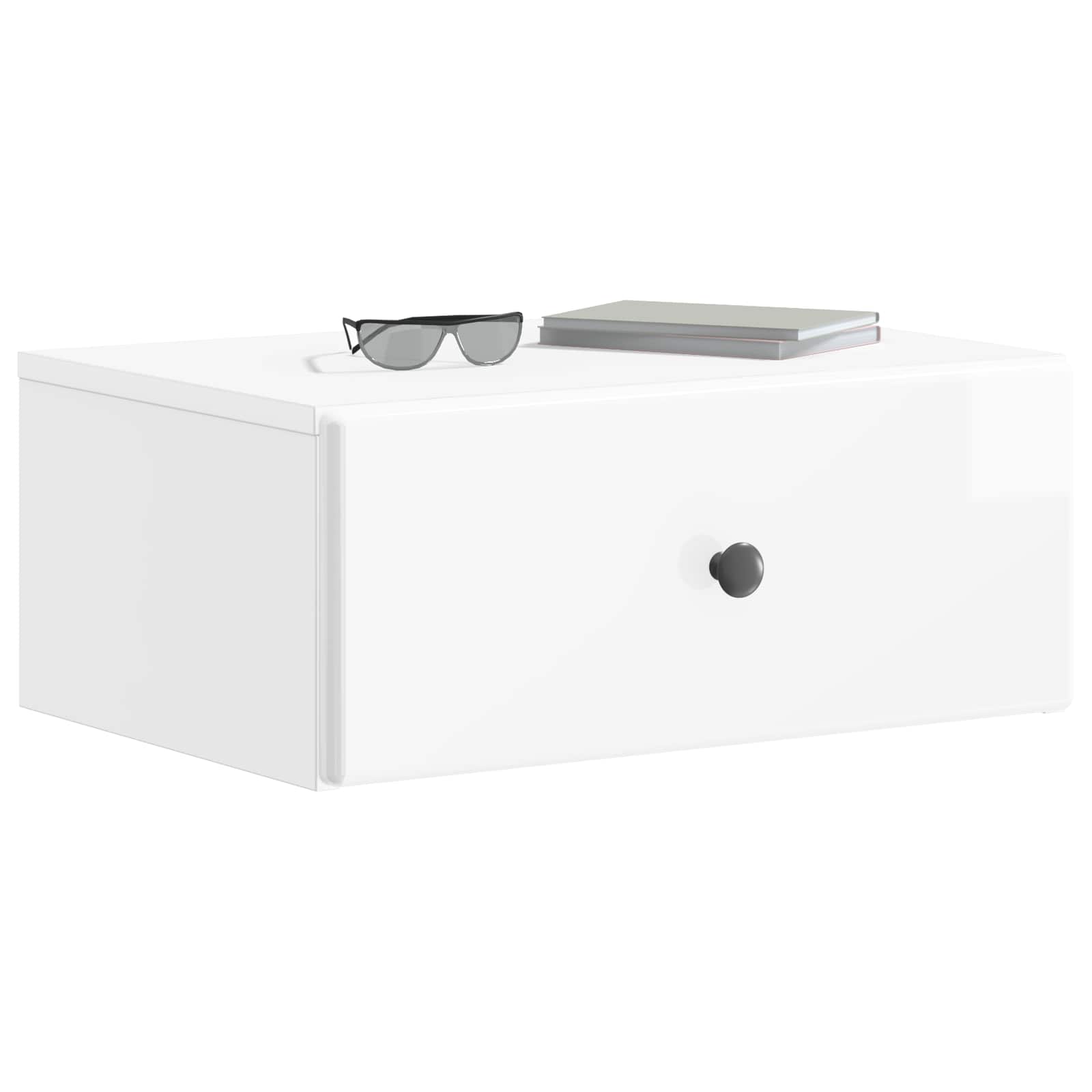 Væghængt Natbord 2 pcs Hvid højglans 49 x 34,5 x 20 cm