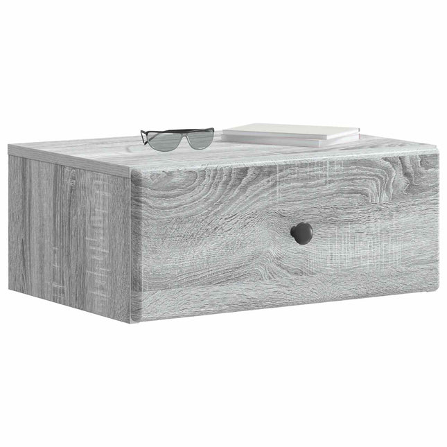 Væghængt Natbord 2 pcs Grå sonoma-eg 49 x 34,5 x 20 cm