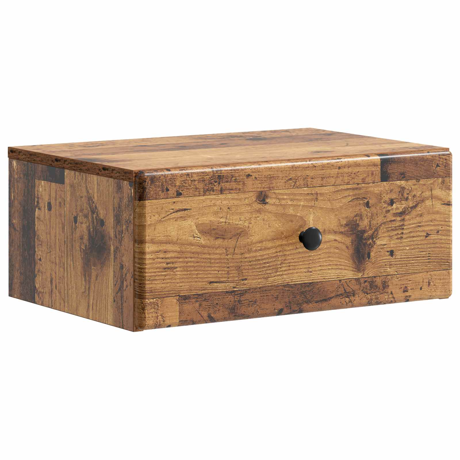 Væghængt Natbord med skuffe 2 pcs Gammelt træ 49 x 34,5 x 20 cm