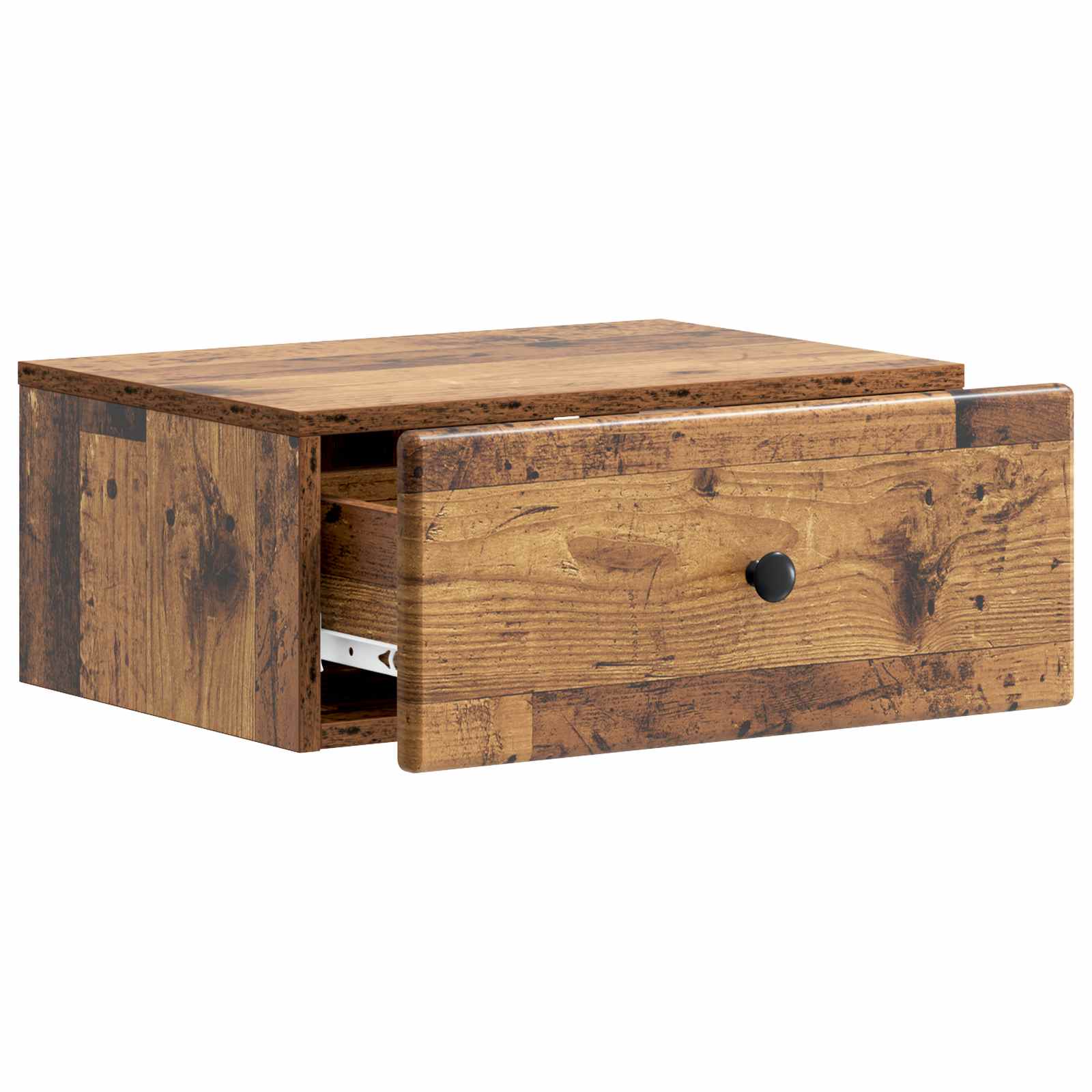 Væghængt Natbord med skuffe 2 pcs Gammelt træ 49 x 34,5 x 20 cm