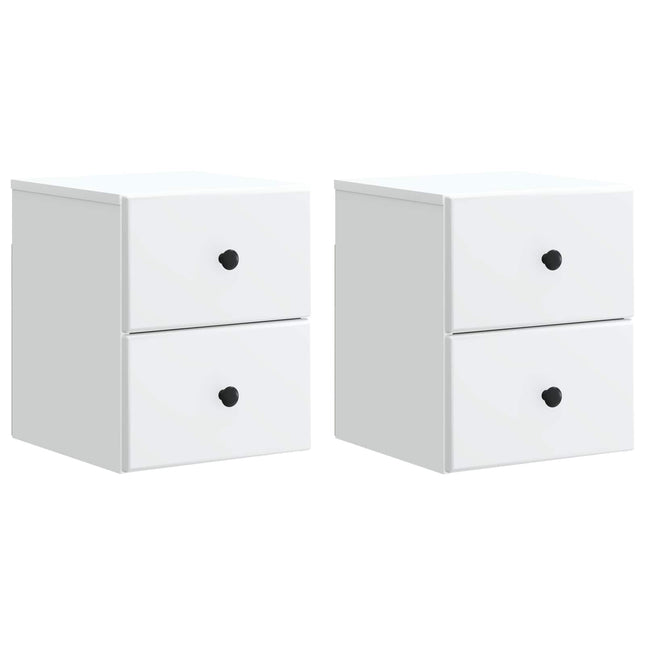 Væghængt Natbord 2 pcs Hvid 34,5 x 33 x 40 cm Konstrueret træ