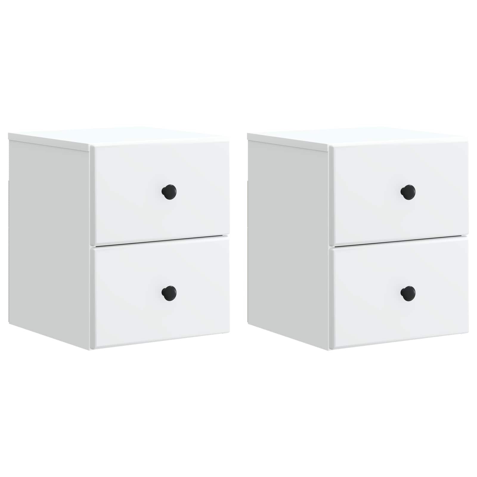 Væghængt Natbord 2 pcs Hvid 34,5 x 33 x 40 cm Konstrueret træ