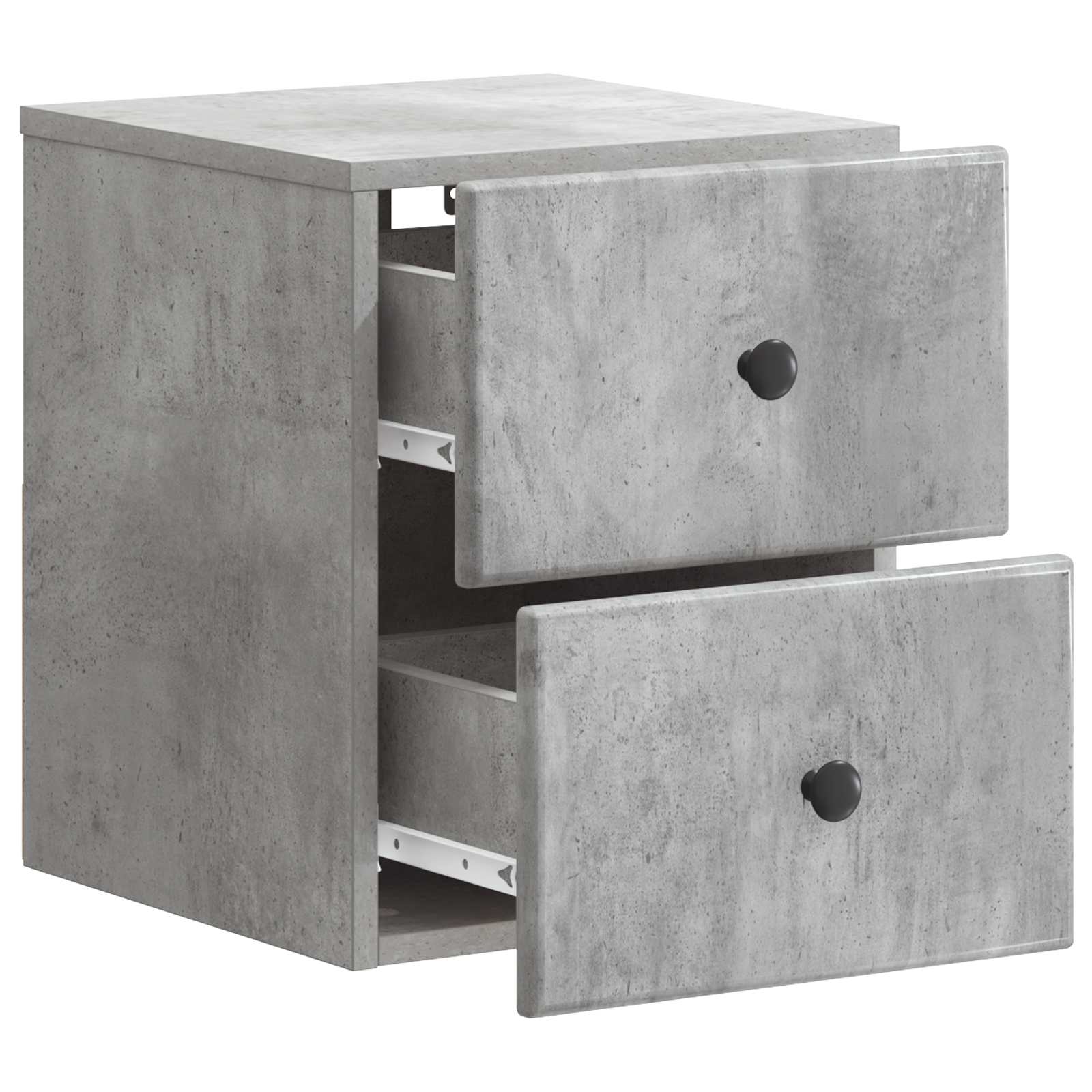 Væghængt Natbord med skuffe 2 pcs Betongrå 34,5 x 33 x 40 cm