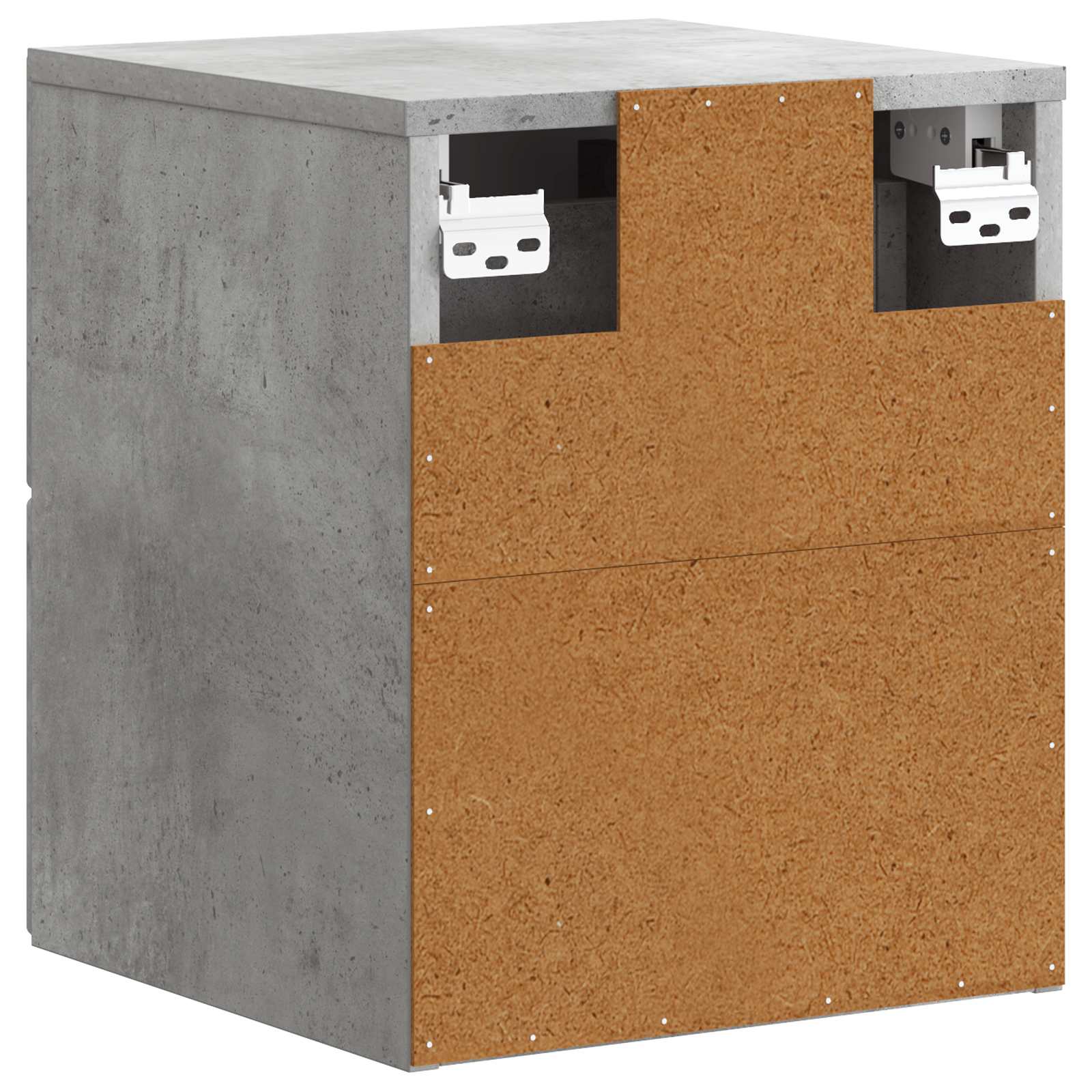 Væghængt Natbord med skuffe 2 pcs Betongrå 34,5 x 33 x 40 cm