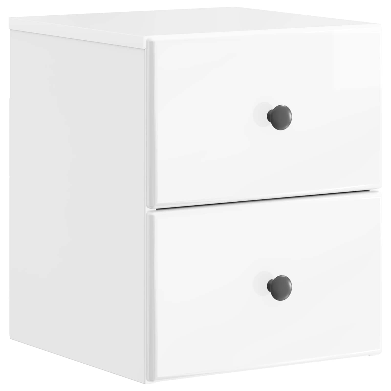 Væghængt Natbord 2 pcs Hvid højglans 34,5 x 33 x 40 cm