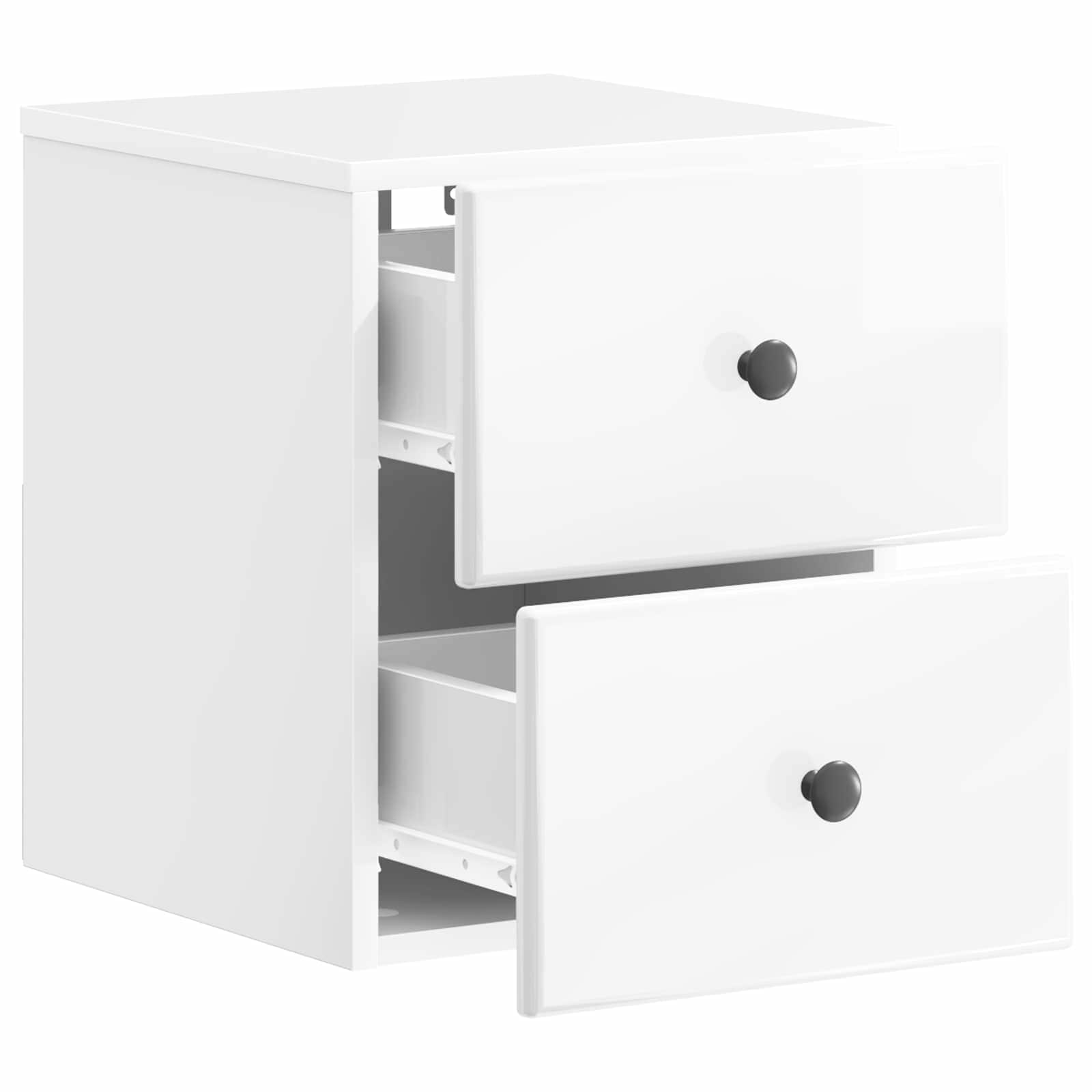 Væghængt Natbord 2 pcs Hvid højglans 34,5 x 33 x 40 cm