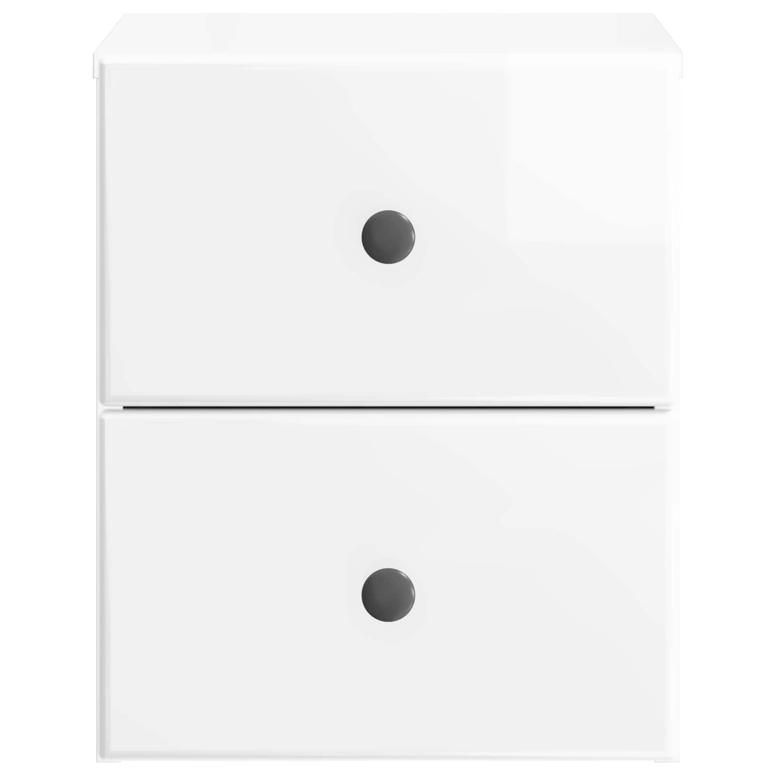 Væghængt Natbord 2 pcs Hvid højglans 34,5 x 33 x 40 cm