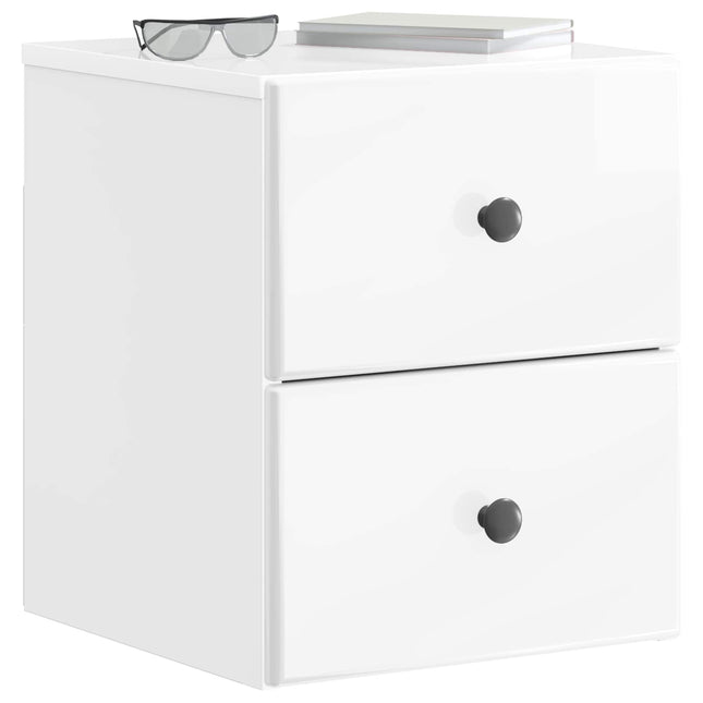 Væghængt Natbord 2 pcs Hvid højglans 34,5 x 33 x 40 cm