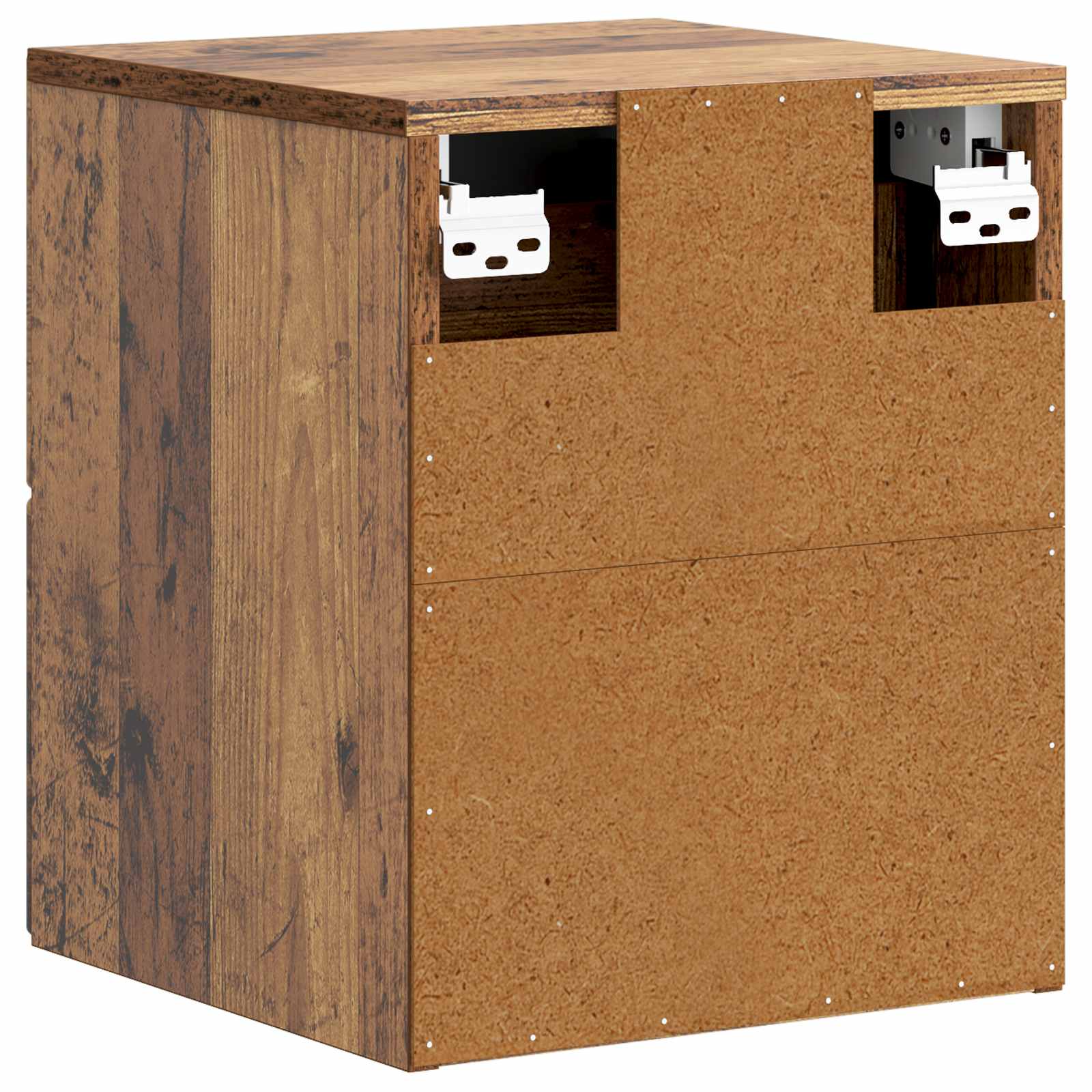 Væghængt Natbord med skuffe 2 pcs Gammelt træ 34,5 x 33 x 40 cm