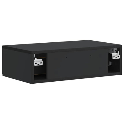 Væghængt Sideskab Sort 59 x 34,5 x 17 cm Konstrueret træ