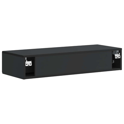 Væghængt Sideskab Sort 87,5 x 34,5 x 17 cm Konstrueret træ