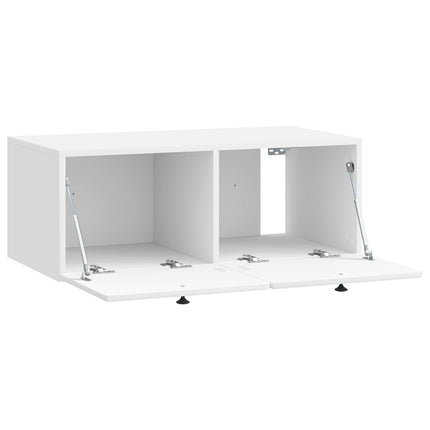 Væghængt TV-skab 78,5 x 41 x 30 cm Hvid højglans
