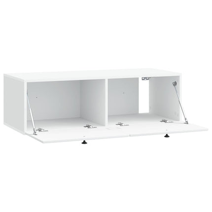 Væghængt TV-skab 98 x 41 x 30 cm Hvid Konstrueret træ