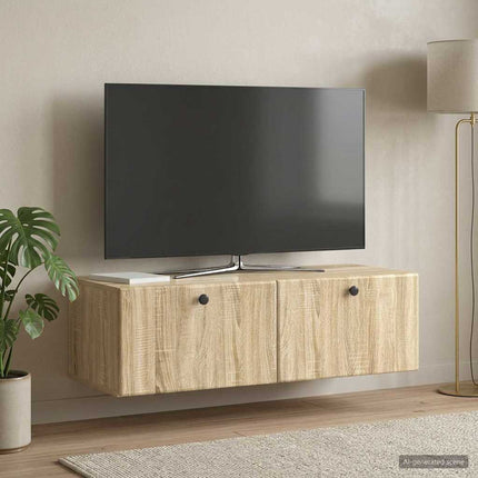 Væghængt TV-skab 98 x 41 x 30 cm Sonoma-eg Konstrueret træ