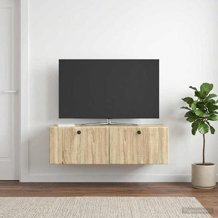 Væghængt TV-skab 98 x 41 x 30 cm Sonoma-eg Konstrueret træ