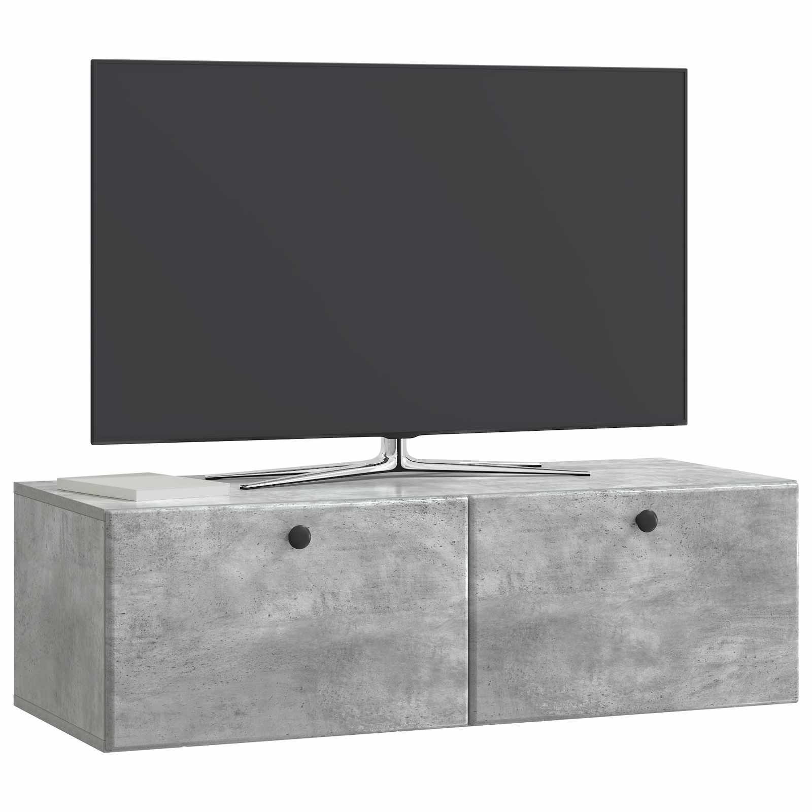 Væghængt TV-skab 98 x 41 x 30 cm Betongrå Konstrueret træ