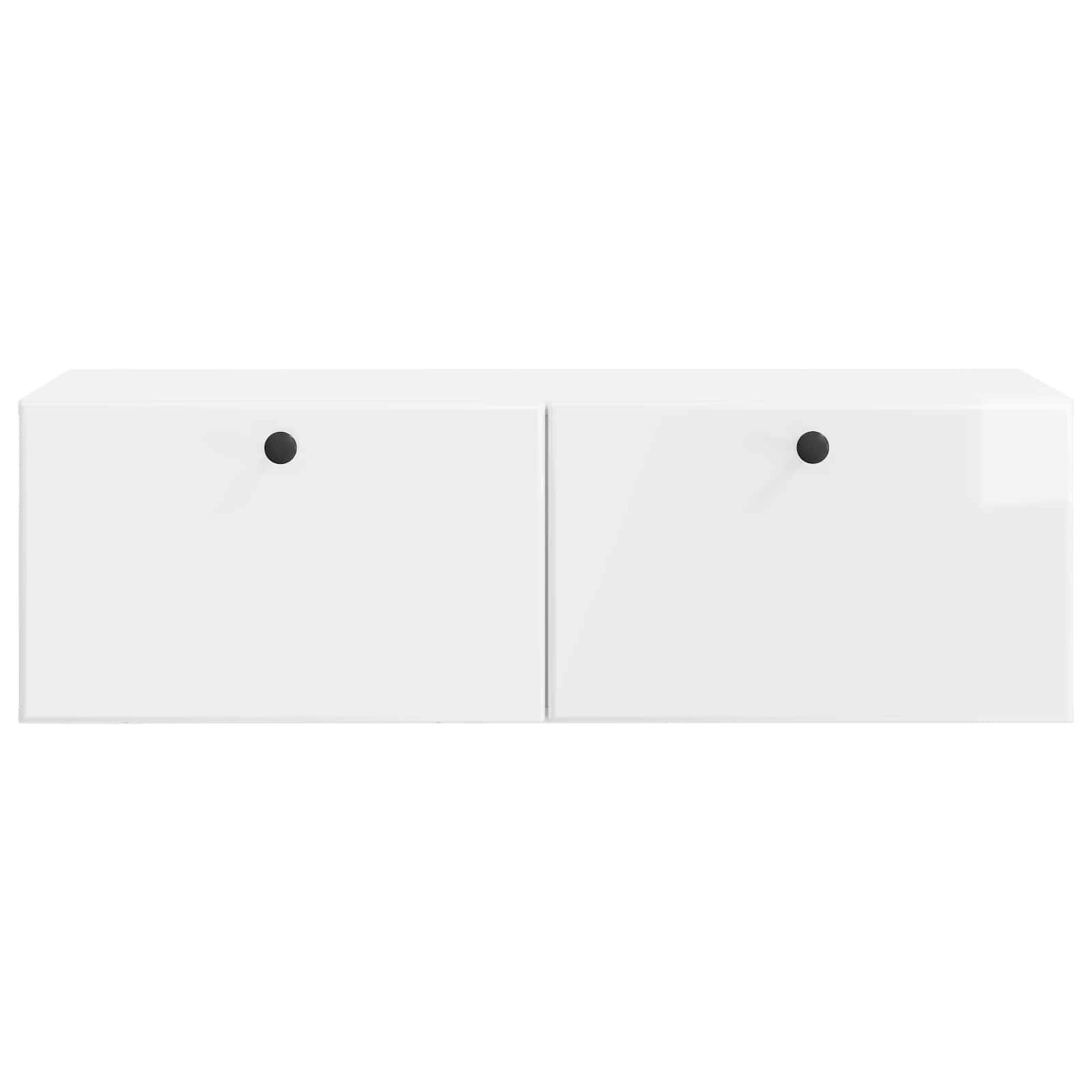 Væghængt TV-skab 98 x 41 x 30 cm Hvid højglans Konstrueret træ