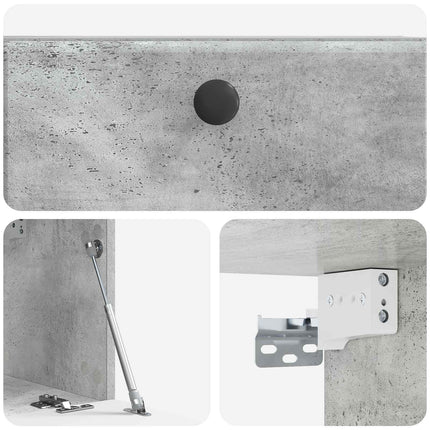 Væghængt TV-skab 59,5 x 31 x 30 cm Betongrå Konstrueret træ
