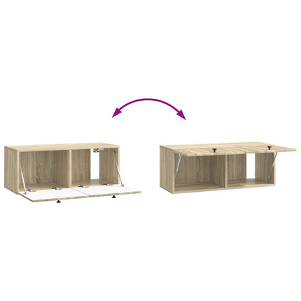 Væghængt TV-skab 78,5 x 31 x 30 cm Sonoma-eg Konstrueret træ