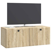 Væghængt TV-skab 78,5 x 31 x 30 cm Sonoma-eg Konstrueret træ