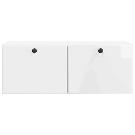 Væghængt TV-skab 78,5 x 31 x 30 cm Hvid højglans