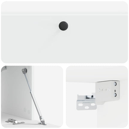 Væghængt TV-skab 98 x 31 x 30 cm Hvid Konstrueret træ
