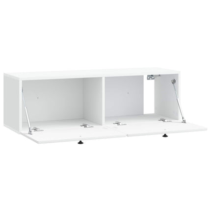 Væghængt TV-skab 98 x 31 x 30 cm Hvid Konstrueret træ