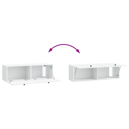Væghængt TV-skab 98 x 31 x 30 cm Hvid Konstrueret træ