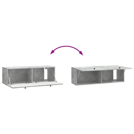 Væghængt TV-skab 98 x 31 x 30 cm Betongrå Konstrueret træ