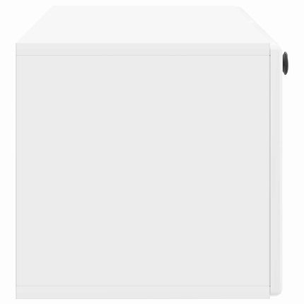 Væghængt TV-skab 98 x 31 x 30 cm Hvid højglans Konstrueret træ
